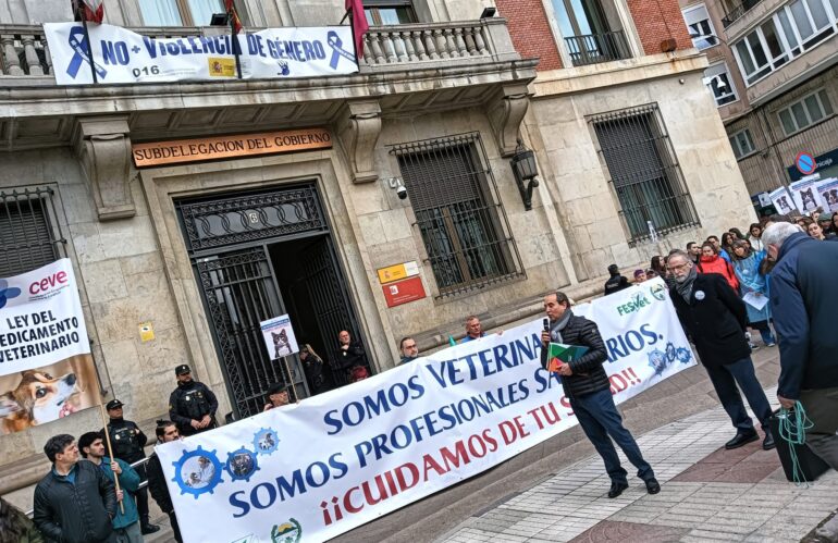 Los Veterinarios de León se manifiestan contra el RD 666/2023
